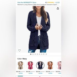 Meerokeety Navy Blue Cardigan